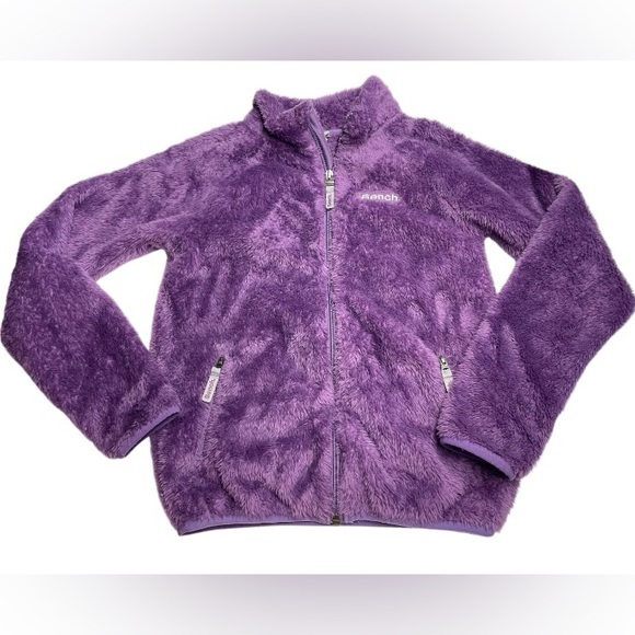 Veste bench mauve douce en poils chaude size 10-12 y - Picture 1 of 2